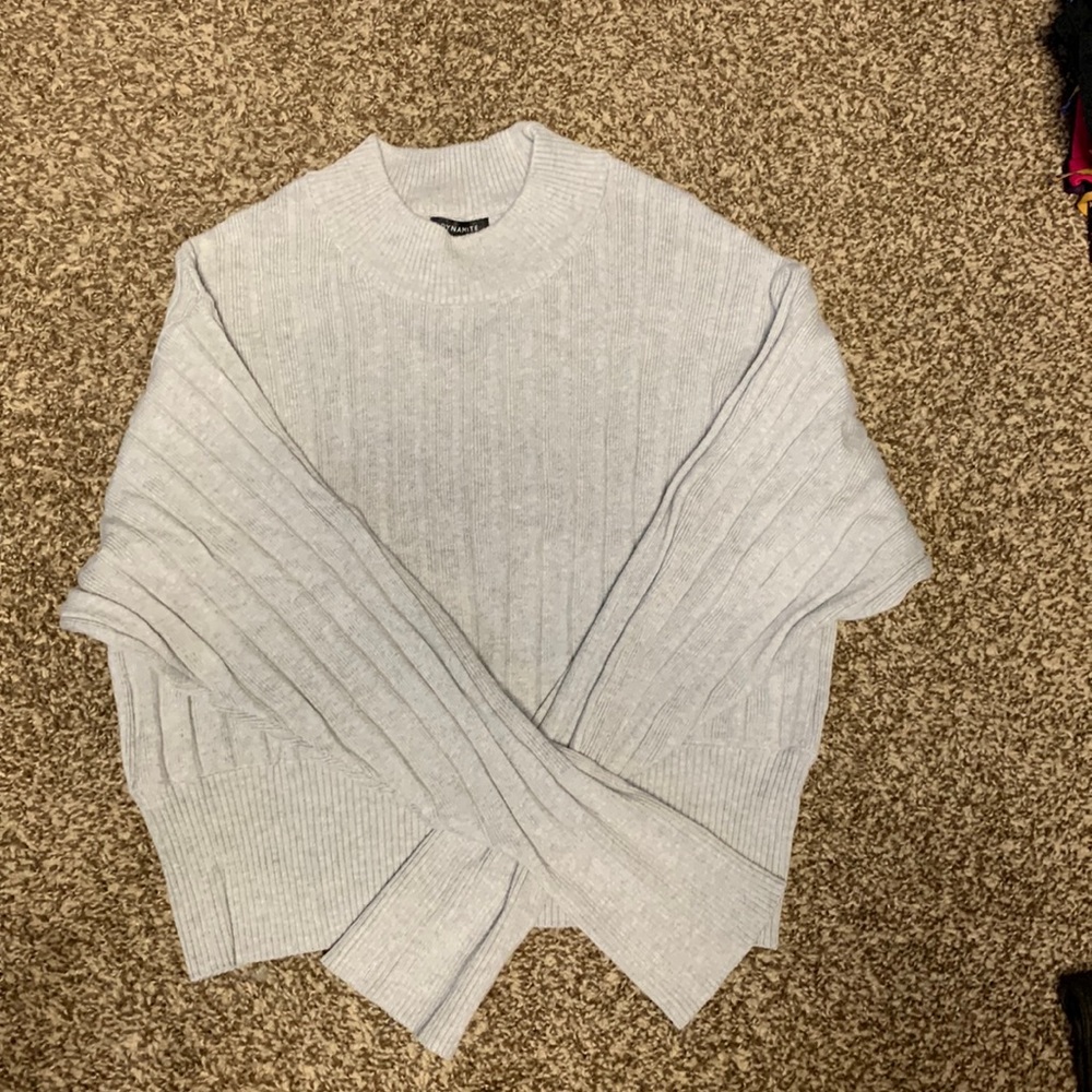 Grey Dynamite Ribbed Cropped Sweater